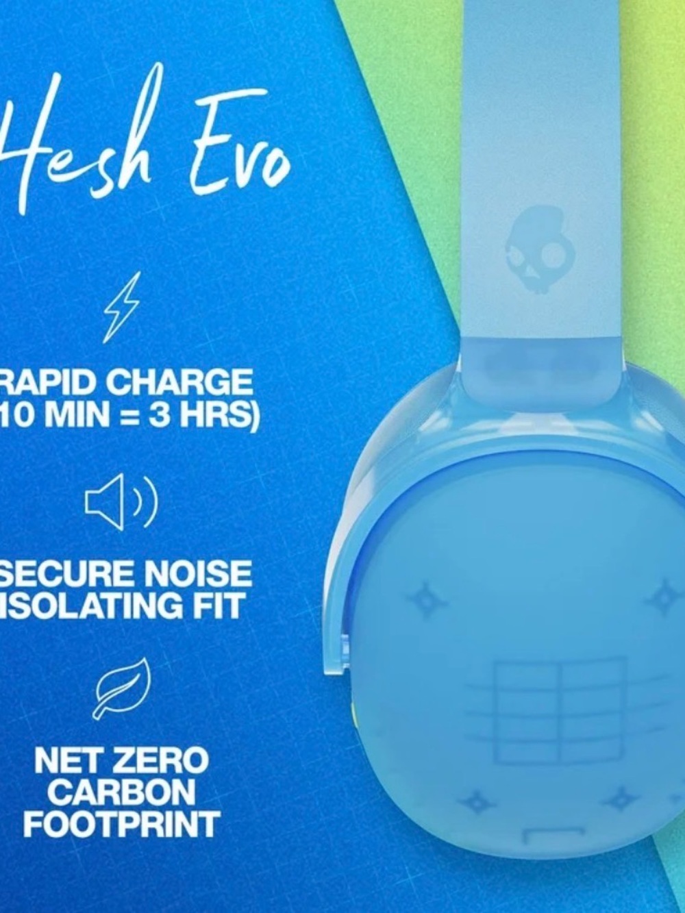 Skullcandy Hesh Evo Bluetooth Headphones (limited edition transparent blue)